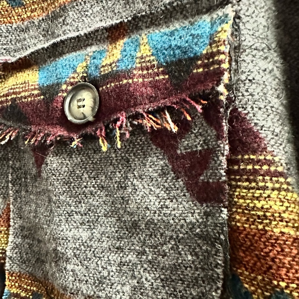 Aztec Smoke Boho Knit Vintage Inspired Shacket - Picture 5 of 12